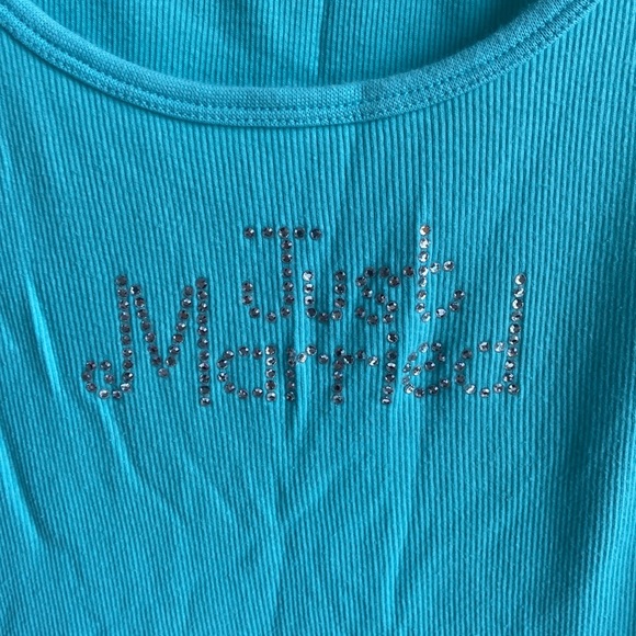 Victoria secret Just Married teal tank top - Picture 2 of 4